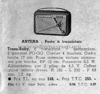 Trans-Baby Transistors ; Antena; Paris (ID = 2088531) Radio