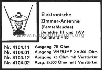 Elektronische Zimmerantenne 4104.12; Antennenwerke Bad (ID = 653633) Antenny