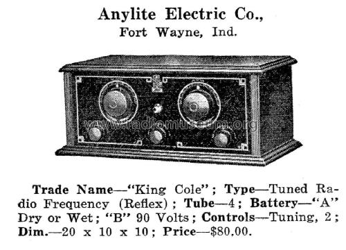 King Cole ; Anylite Electric Co. (ID = 1952370) Radio