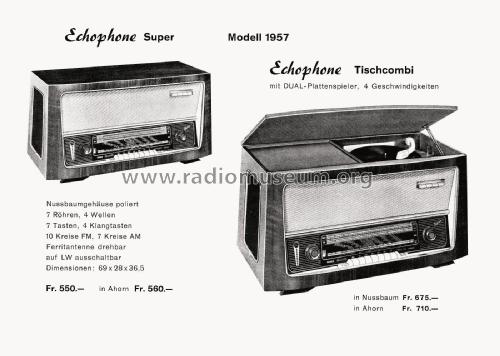 Echophone Tischcombi Modell 1957; Echophone, Marke ab (ID = 2569115) Radio