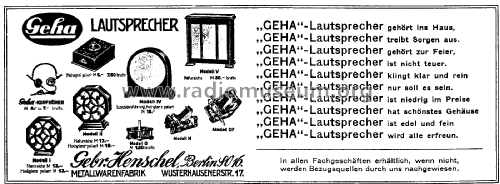 Geha Lautsprecher Modell V ; Apparate-Bauanstalt (ID = 3161061) Speaker-P