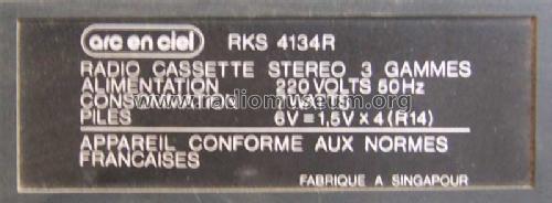 Radio Cassette Stéréo 3 Gammes RKS 4134R; Arc-en-Ciel; where? (ID = 2264918) Radio