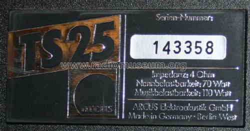 Lautsprecher-Box TS-25; Arcus Elektroakustik (ID = 793054) Altavoz-Au