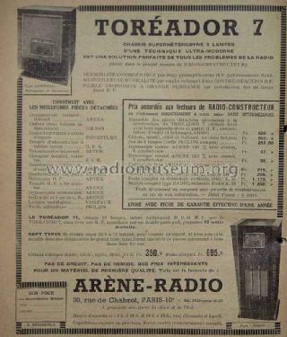 Toreador 7 Radio; ARENE A.R.E.N.E. (ID = 1650285) Radio