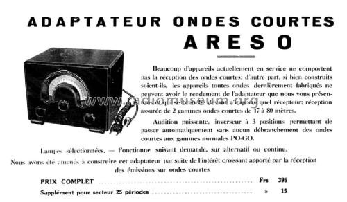 Adaptateur Ondes Courtes ; Areso voir aussi Ast (ID = 1989160) Adapteur