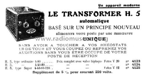 Boîte d'alimentation 'Transformer' H5 Automatic; Ariane; Paris (ID = 2320903) Power-S