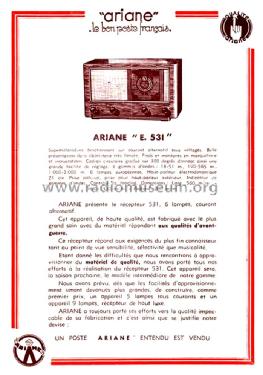 E531; Ariane; Paris (ID = 2601618) Radio