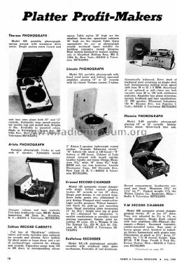 portable phonograph ; Arista Associates; (ID = 1128779) Ton-Bild