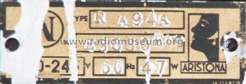 Aristona RA94A; NSF Nederlandsche (ID = 1043287) Radio