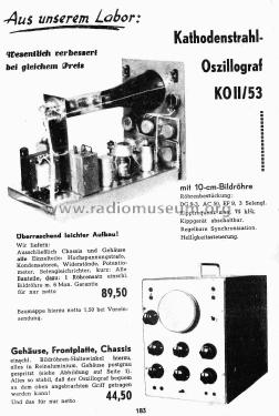 Kathodenstrahl-Oszillograf KO II/53; ARLT Radio (ID = 2512574) Kit