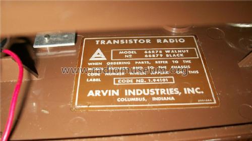 10 66R78; Arvin, brand of (ID = 2547214) Radio