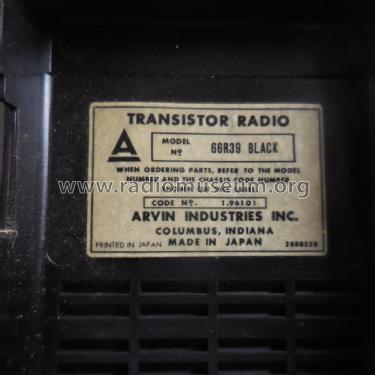 10 Transistor 66R39 Code No. 1.96101; Arvin, brand of (ID = 2336144) Radio