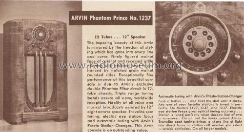 1237 Phantom Prince ; Arvin, brand of (ID = 1105490) Radio