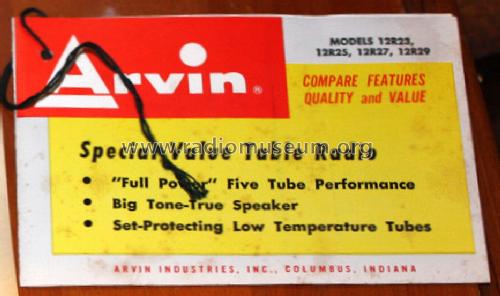 12R29 Ch= 1.46900; Arvin, brand of (ID = 1189138) Radio
