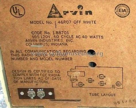 46R07 ; Arvin, brand of (ID = 1712034) Radio