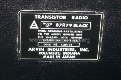 4 Band 15 Transistor Radio 87R79 Black Ch= 1.20101; Arvin, brand of (ID = 2058445) Radio