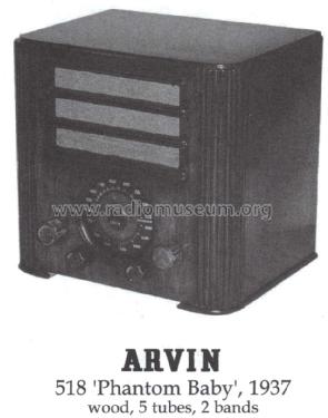 518 Phantom Baby Ch= 518; Arvin, brand of (ID = 1393476) Radio