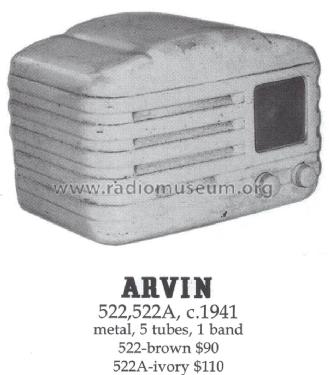 522A Ch= RE76; Arvin, brand of (ID = 1393482) Radio