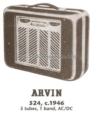 524 ; Arvin, brand of (ID = 1744494) Radio