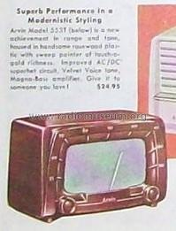 Serenade 553T Ch= RE308; Arvin, brand of (ID = 1648773) Radio