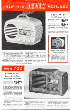 602A Ch= RE-53; Arvin, brand of (ID = 1092929) Radio
