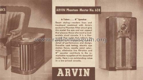 628CS Phantom Bachelor ; Arvin, brand of (ID = 1105494) Radio