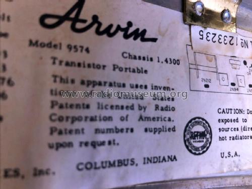 All Transistor 9574 ; Arvin, brand of (ID = 2978196) Radio