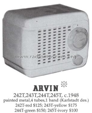 Arvin 245T ; Arvin, brand of (ID = 1392374) Radio