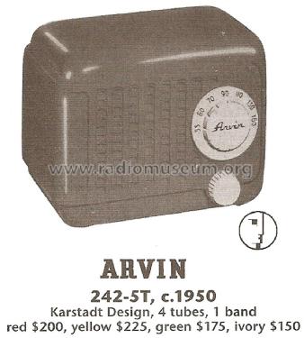 Arvin 245T ; Arvin, brand of (ID = 1745148) Radio