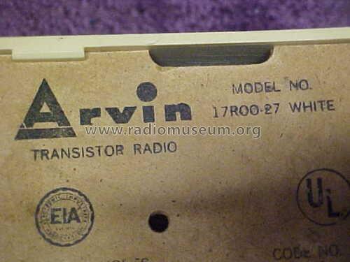 Electro Transistor 17R00-27; Arvin, brand of (ID = 2466679) Radio