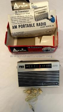 Solid State 10 60R75-19; Arvin, brand of (ID = 2978043) Radio