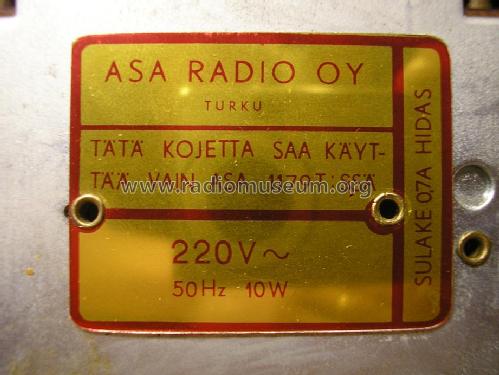 1179 T; Asa Radio Oy; Turku (ID = 1366587) Radio