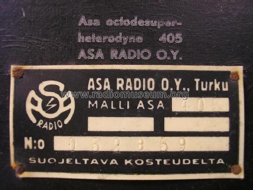 405; Asa Radio Oy; Turku (ID = 1367462) Radio