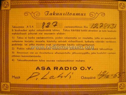 827; Asa Radio Oy; Turku (ID = 932056) Radio