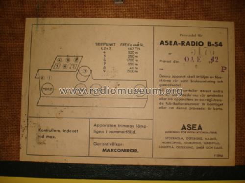 B-54; ASEA, Stockholm (ID = 754673) Radio
