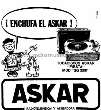 Fiesta Electrófono SG-3001; Askar, Ascar; Irún (ID = 2444453) Enrég.-R
