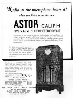 Caliph PZ; Astor brand, Radio (ID = 1611410) Radio