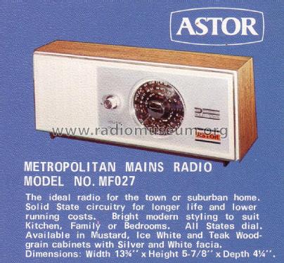 Metropolitan MF027; Astor brand, Radio (ID = 2007305) Radio