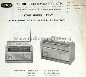 World Range Transistor 9 P2A/PB026; Astor brand, Radio (ID = 1409603) Radio