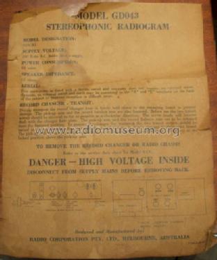 Guilford Stereophonic Radiogram GD043 Ch= G23CH1; Astor brand, Radio (ID = 1078232) Radio