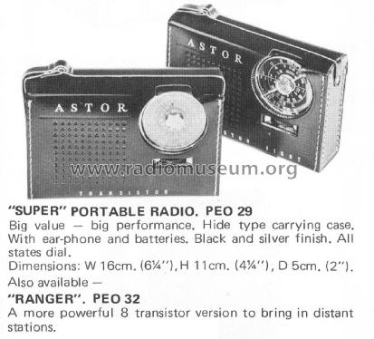 Super 6 Transistor PE029 - PEO29; Astor brand, Radio (ID = 2057987) Radio