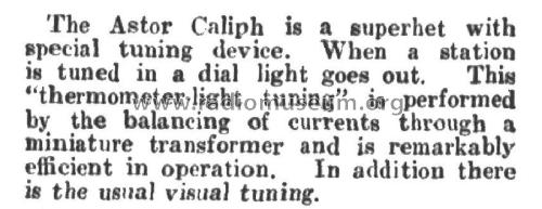 Caliph PZ; Astor brand, Radio (ID = 2578598) Radio