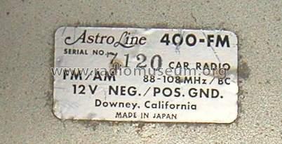 AstroLine 400FM; Astroline, Bowman (ID = 1017002) Car Radio