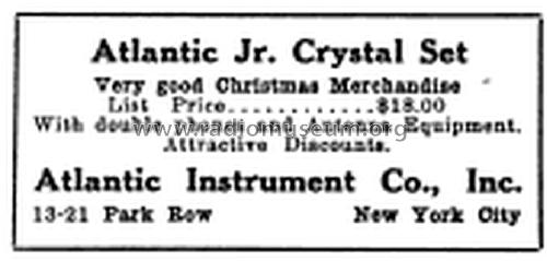 Atlantic Junior Crystal Set ; Atlantic Instrument (ID = 1287697) Cristallo