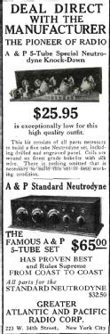 A & P Standard Neutrodyne ; Atlantic-Pacific A-P (ID = 1543958) Radio