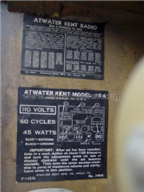 184; Atwater Kent Mfg. Co (ID = 136068) Radio