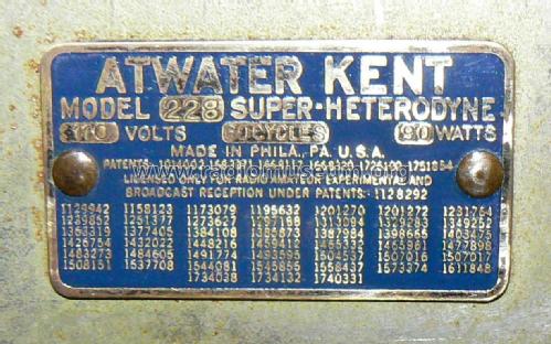 228 AC Chassis; Atwater Kent Mfg. Co (ID = 3109391) Radio