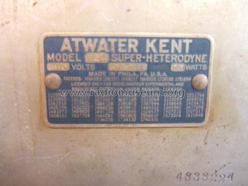 246; Atwater Kent Mfg. Co (ID = 1388211) Radio