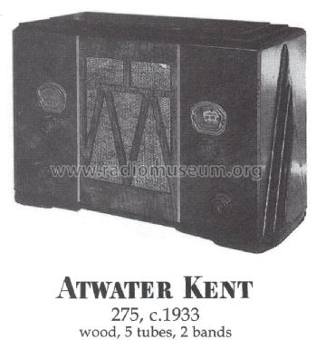 275 ; Atwater Kent Mfg. Co (ID = 1394975) Radio