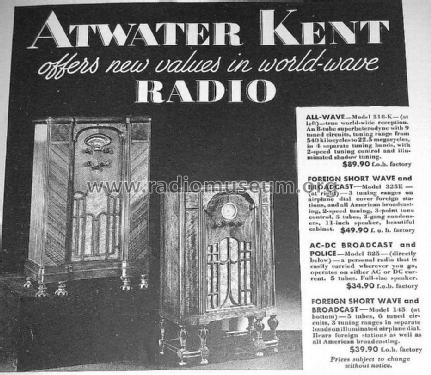 325-E Ch= 325; Atwater Kent Mfg. Co (ID = 1178711) Radio